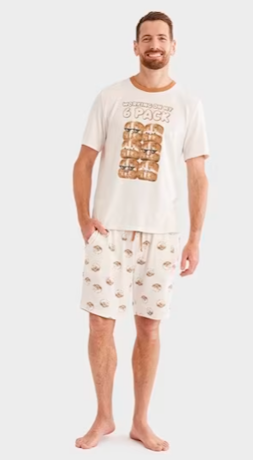 Mens Short Sleeve Hot Cross Bun Lounge