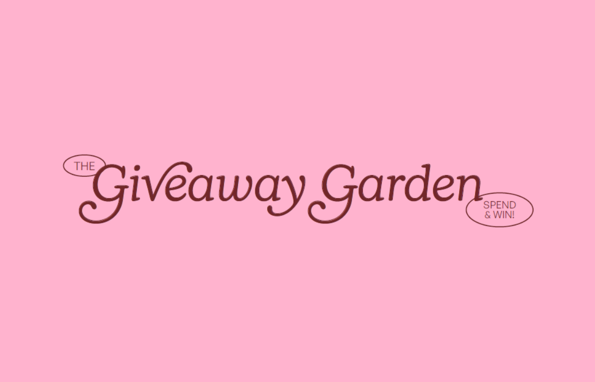 Photo of Giveaway Garden set with customer about to pull prize lever.