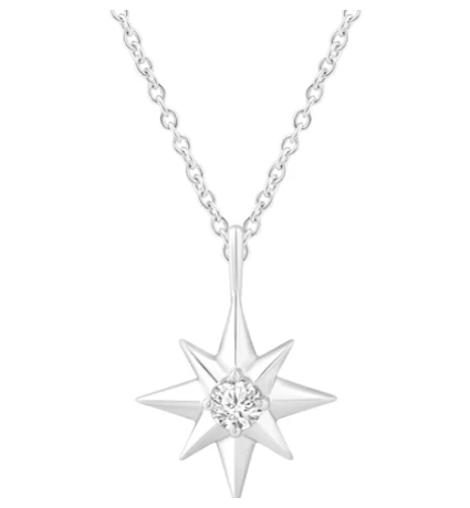 Celebration Sterling Silver Round Cut 0.15 Carat of Lab Grown Diamond Pendant