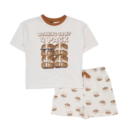 Youth Boy 8-16 Short Sleeve Hot Cross Buns Lounge Pj Set