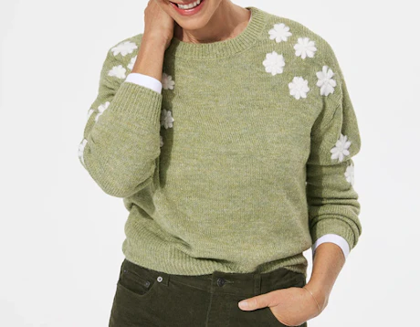 Embroidered Jumper Khaki